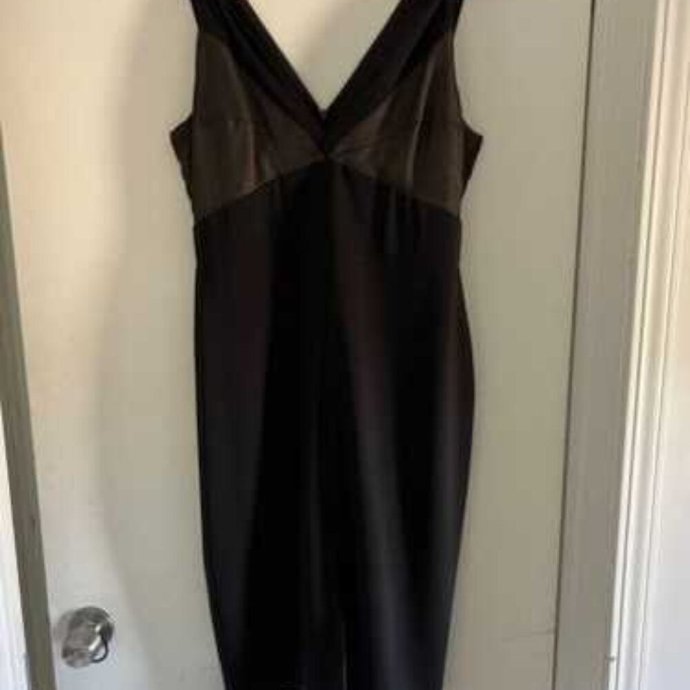 Harlyn Metallic Panel V-Neck Sleeveless Cocktail Sheath Dress Black XL - Picture 14 of 14